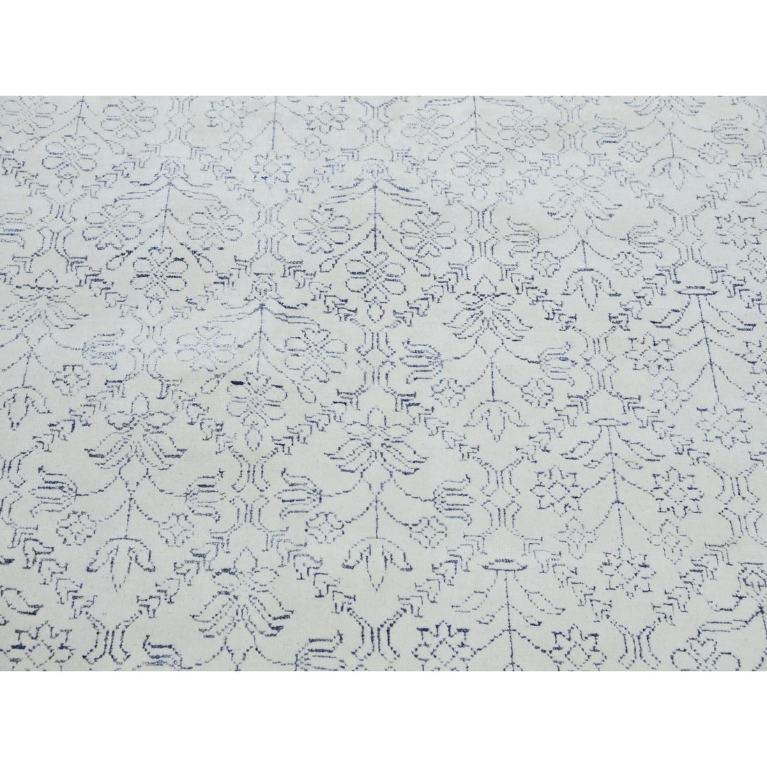 Rug 9'1"x11'10" Ivory Hand Knotted 100% Cotton Agra Design - 8