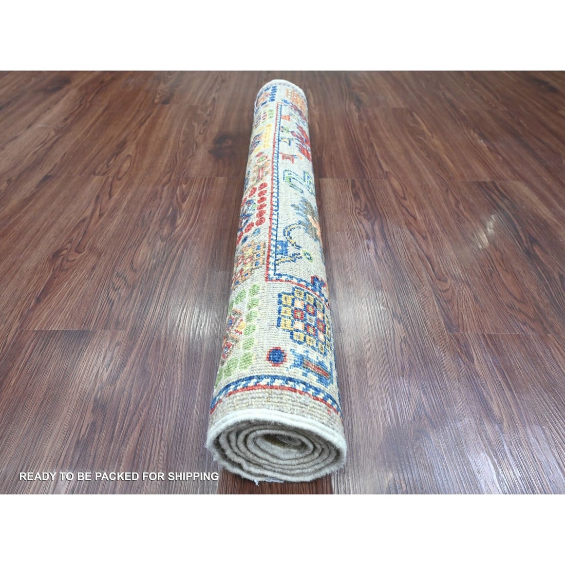 Rug 3'1"x5' Oyster Gray Peshawar Ziegler Mahal Design Wool Hand Knotted - 4