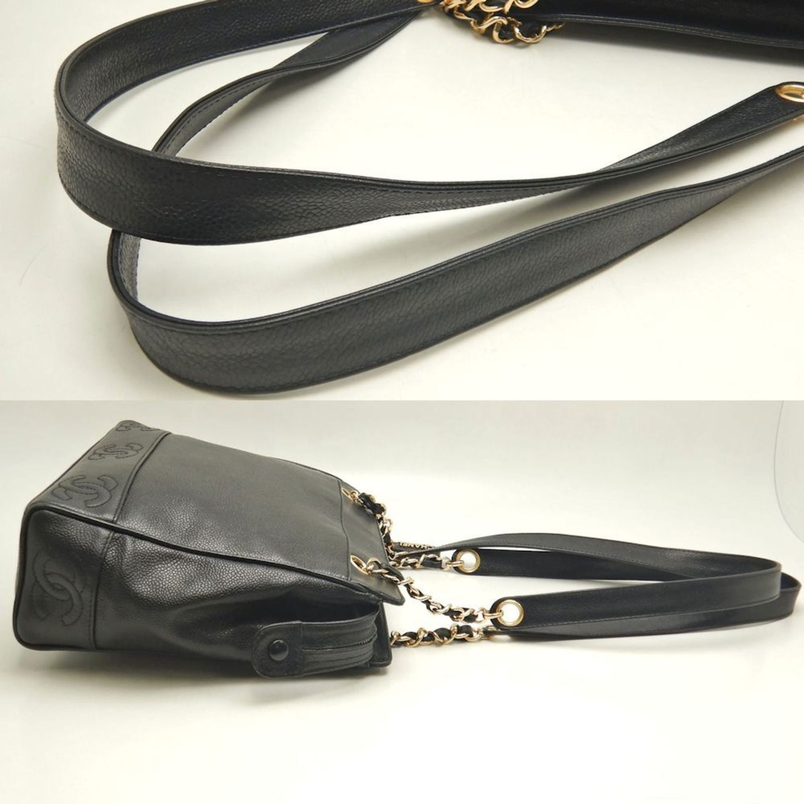 Calfskin Chanel Shoulder Bag Grained - 5