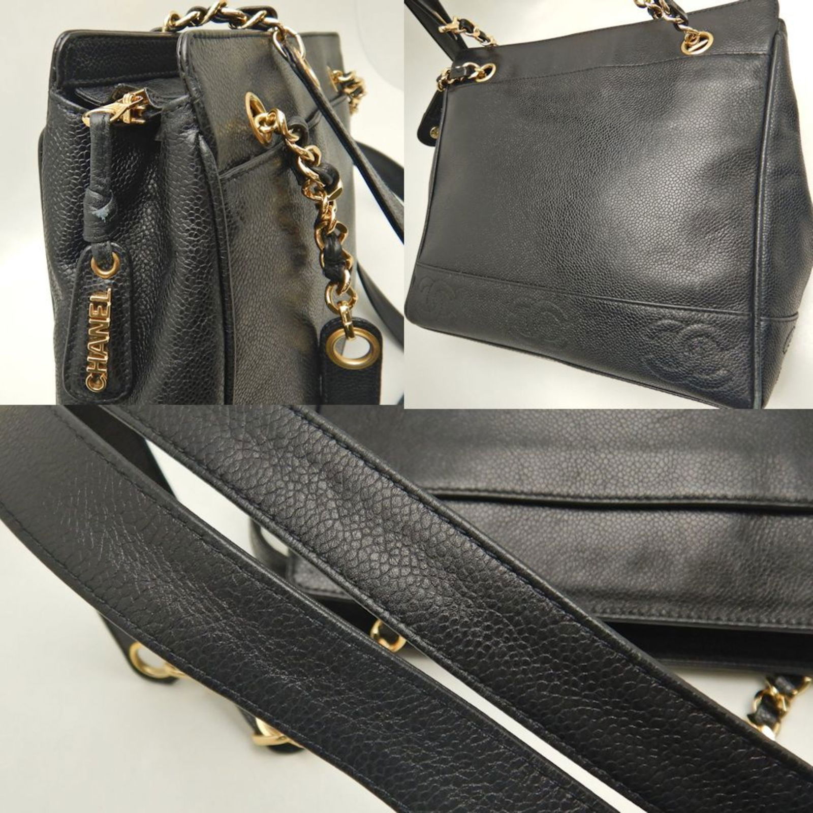 Calfskin Chanel Shoulder Bag Grained - 6