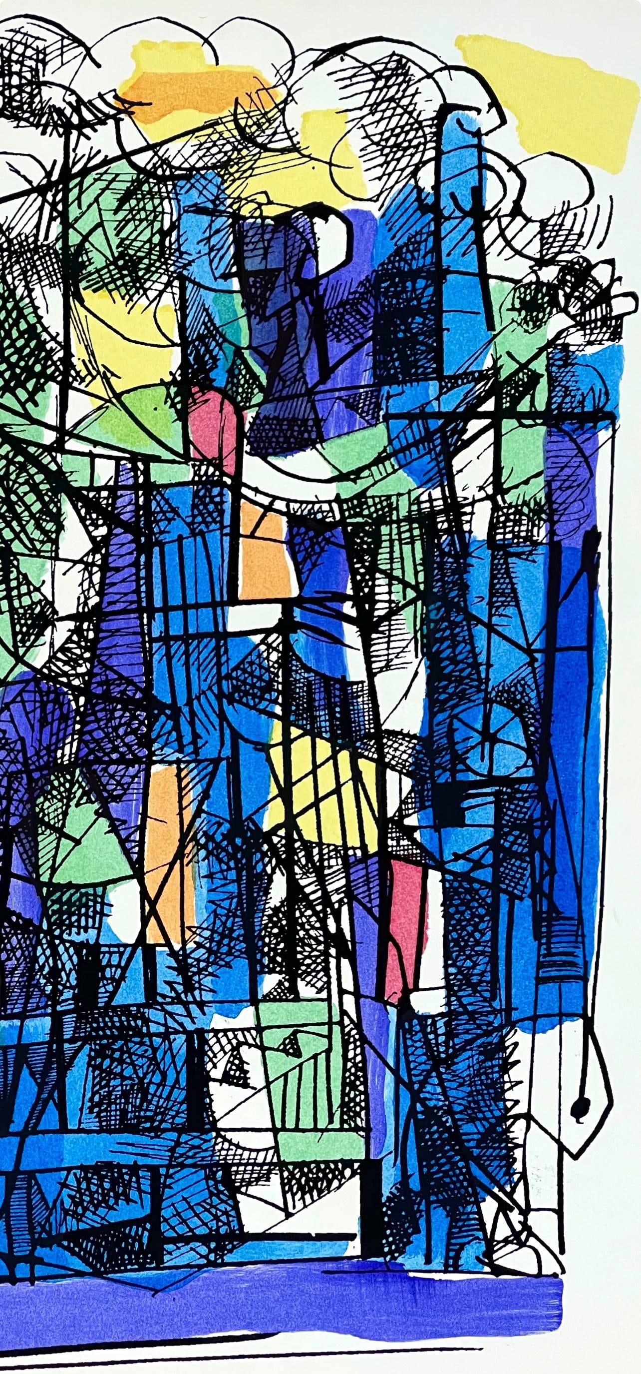 Lithograph - Abraham Rattner - Study for Window Cleaner - 4