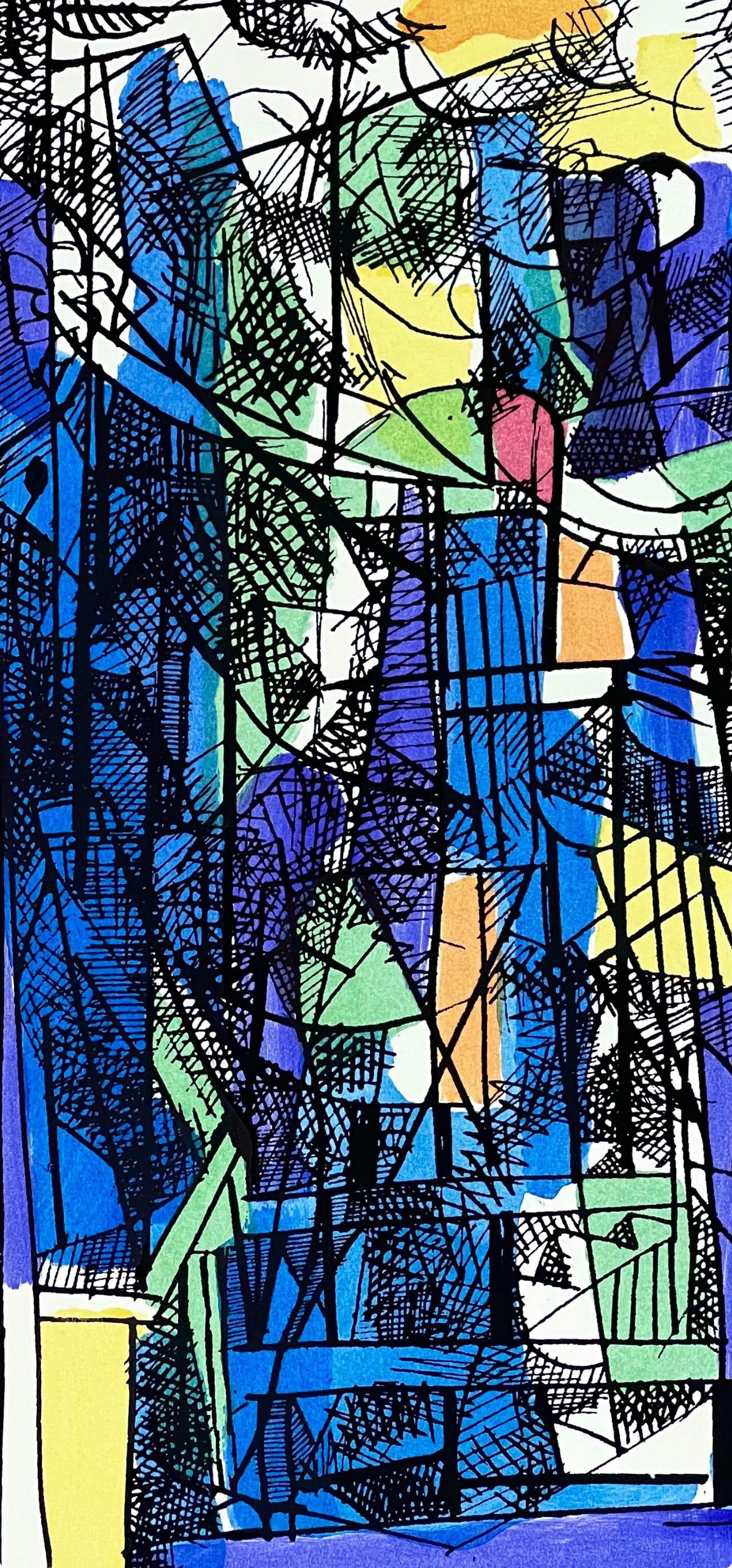 Lithograph - Abraham Rattner - Study for Window Cleaner - 5