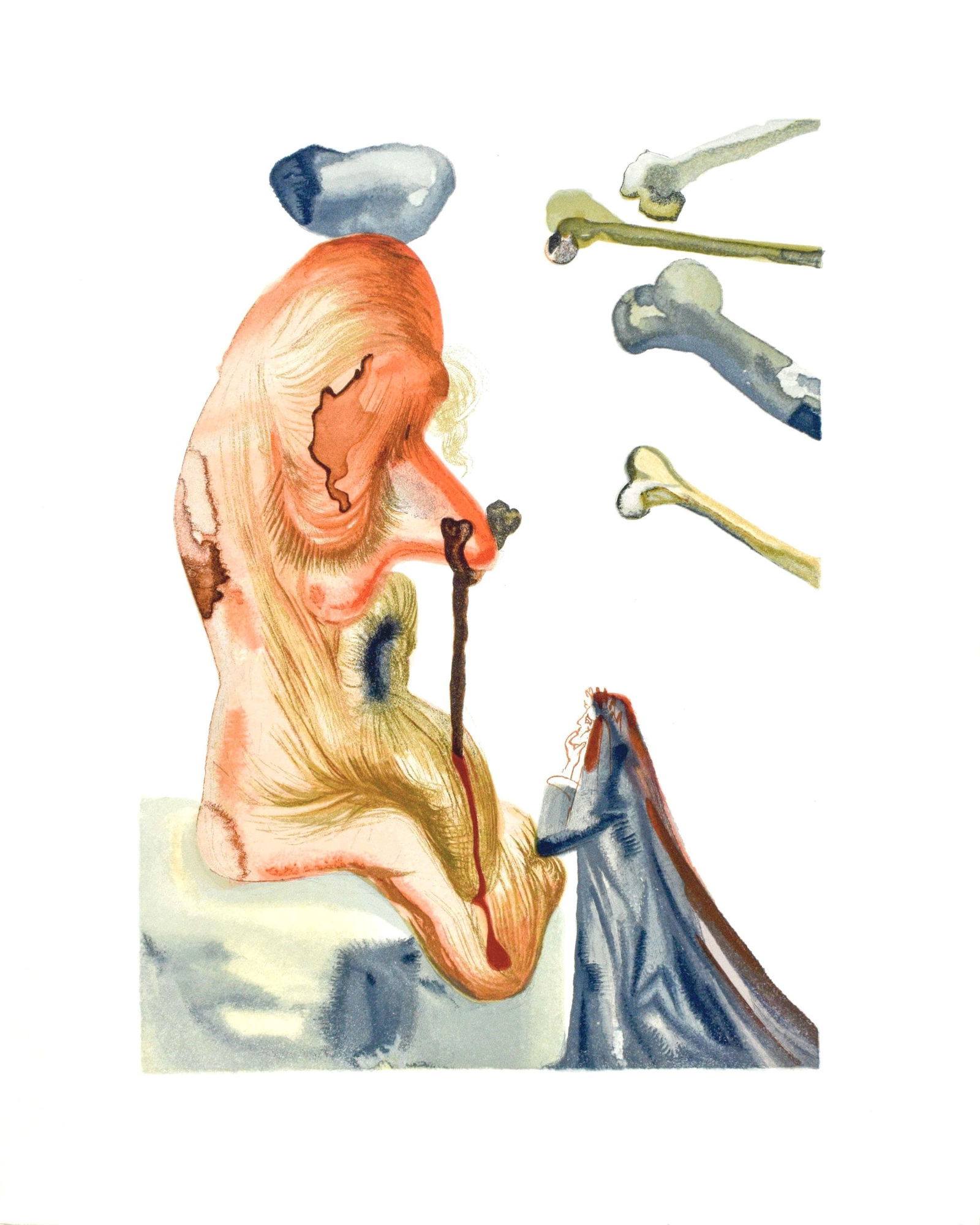 Woodcut - Salvador Dali - Inferno XVIII (Michler/ Lpsinger 1039-1138; Field 189-200) - La Divina - 5