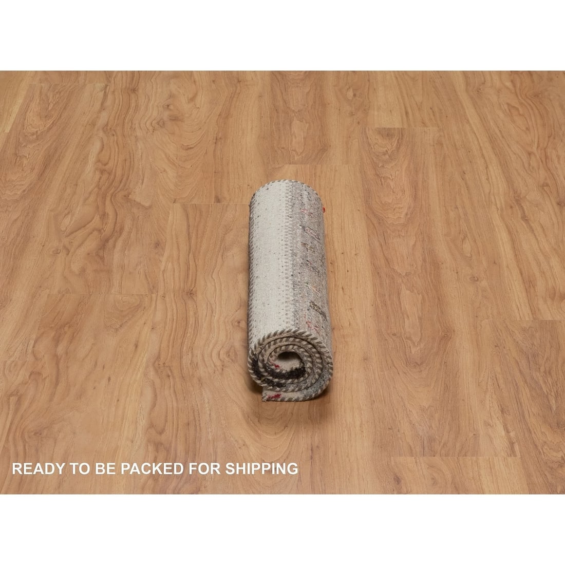 Rug 2'x3'1" White Hand Knotted Lori Buft Tree Design Wool Mat Oriental - 6