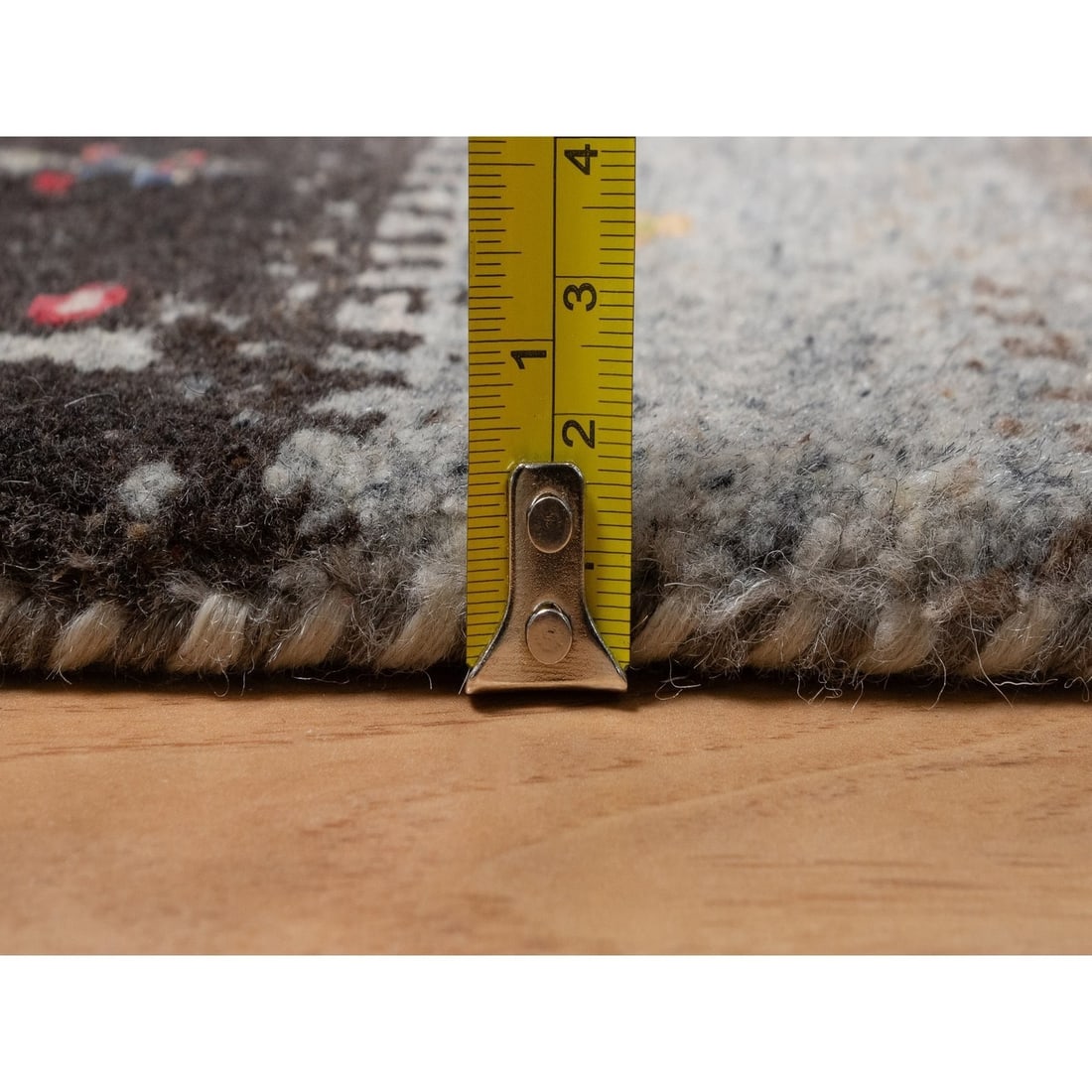 Rug 2'x3'1" White Hand Knotted Lori Buft Tree Design Wool Mat Oriental - 7