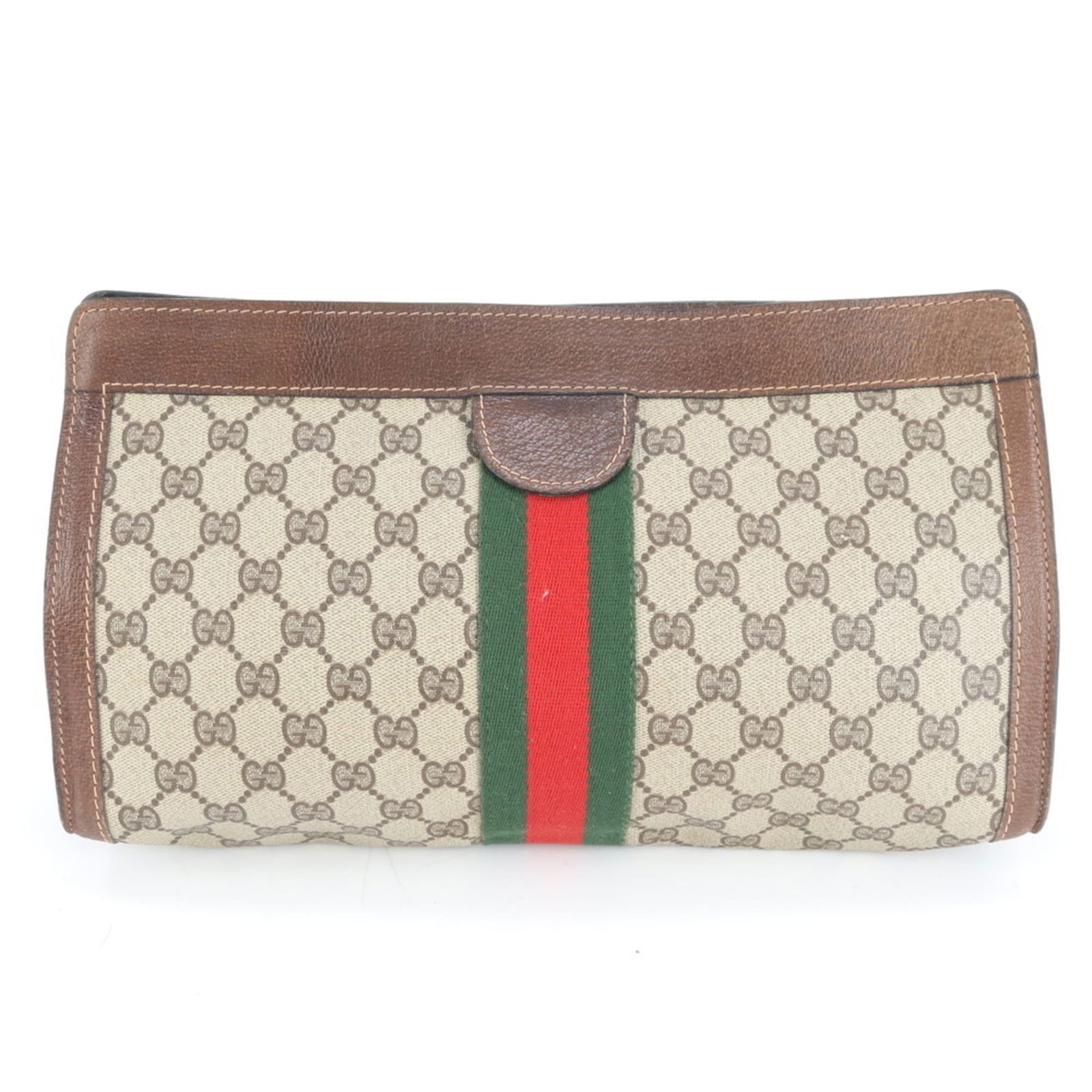 Coated Canvas - Gucci Clutch Bag - Pouch Leather - 2