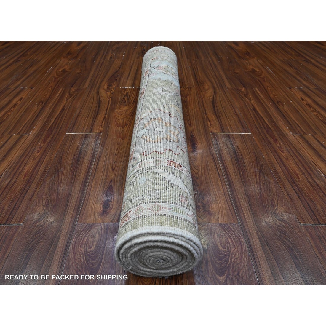 Rug 4'x15'9" Moss Green Afghan Angora Oushak Wide Runner Oriental - 4