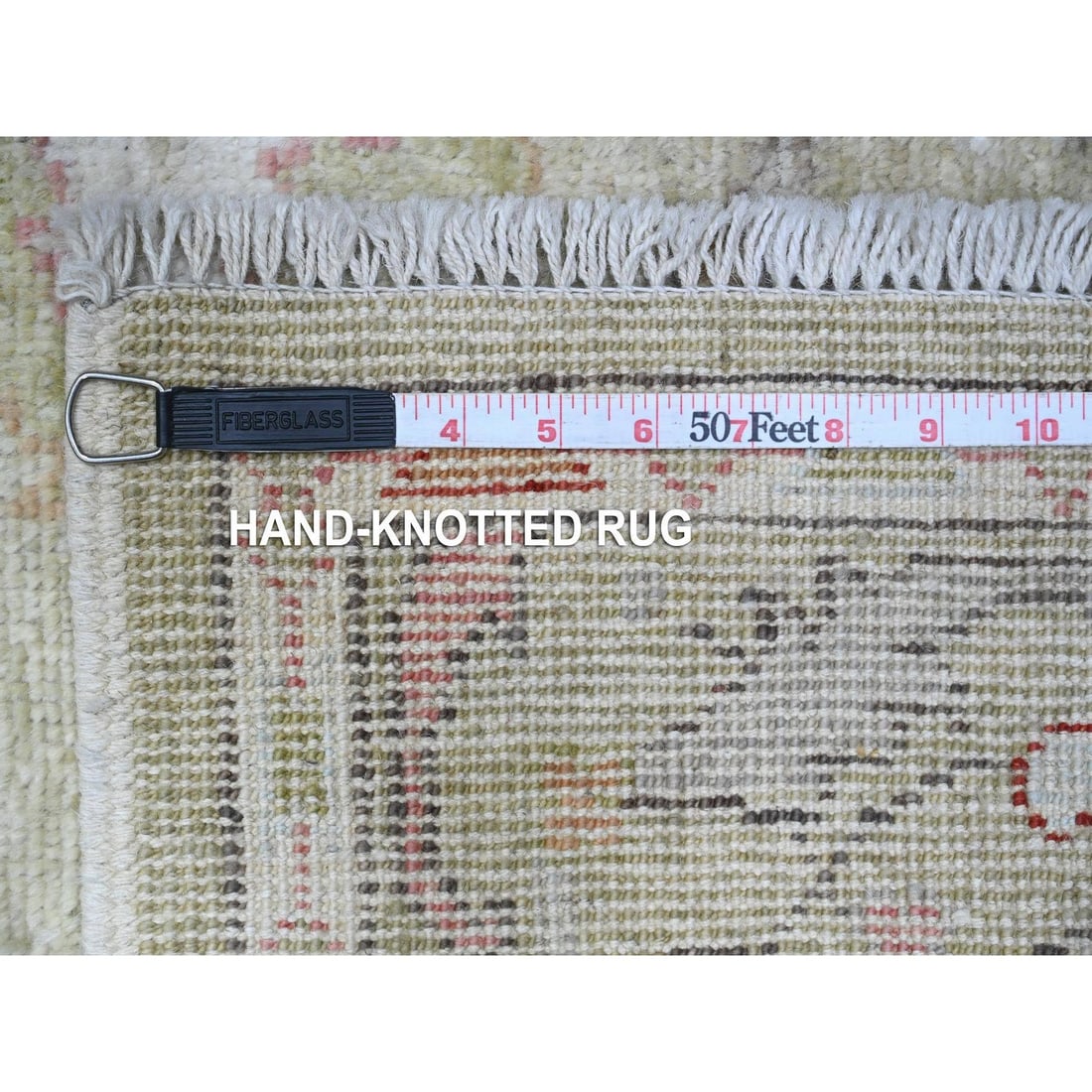 Rug 4'x15'9" Moss Green Afghan Angora Oushak Wide Runner Oriental - 6