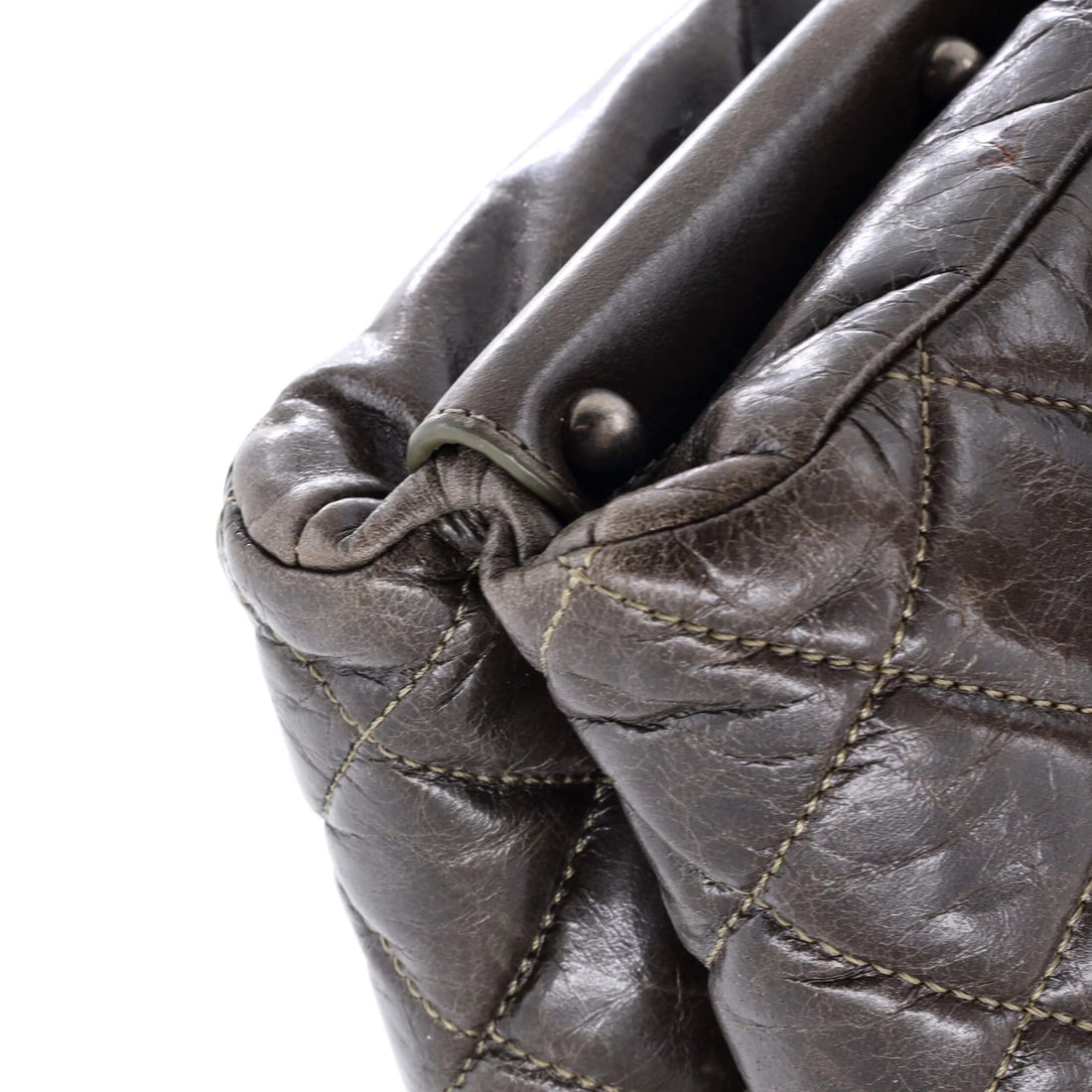 Medium Chanel Boy Clasp Chain Bag Quilted Aged Calfskin - 6