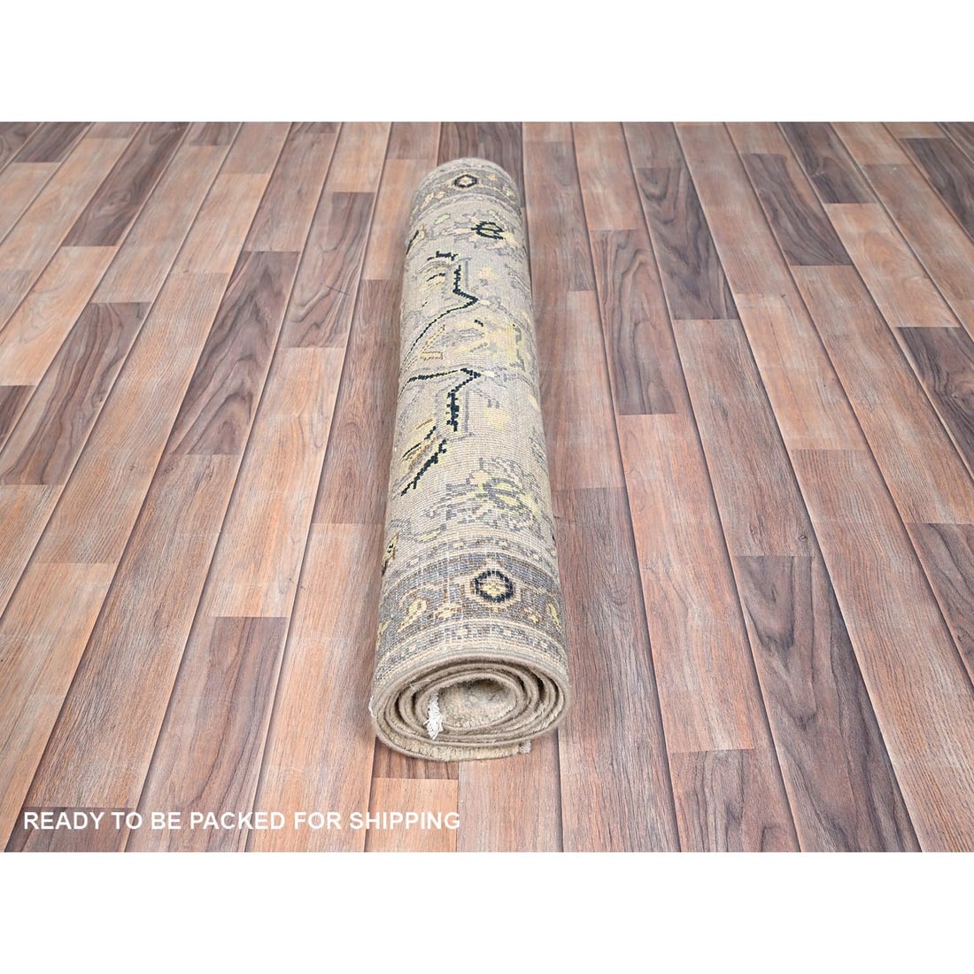 Rug 3'1"x4'10" Marian Blue Seeripe Heris Design Natural Wool Hand Knotted - 5