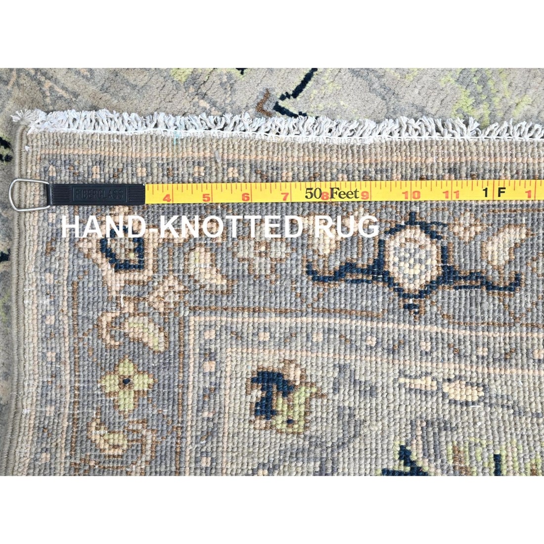 Rug 3'1"x4'10" Marian Blue Seeripe Heris Design Natural Wool Hand Knotted - 7