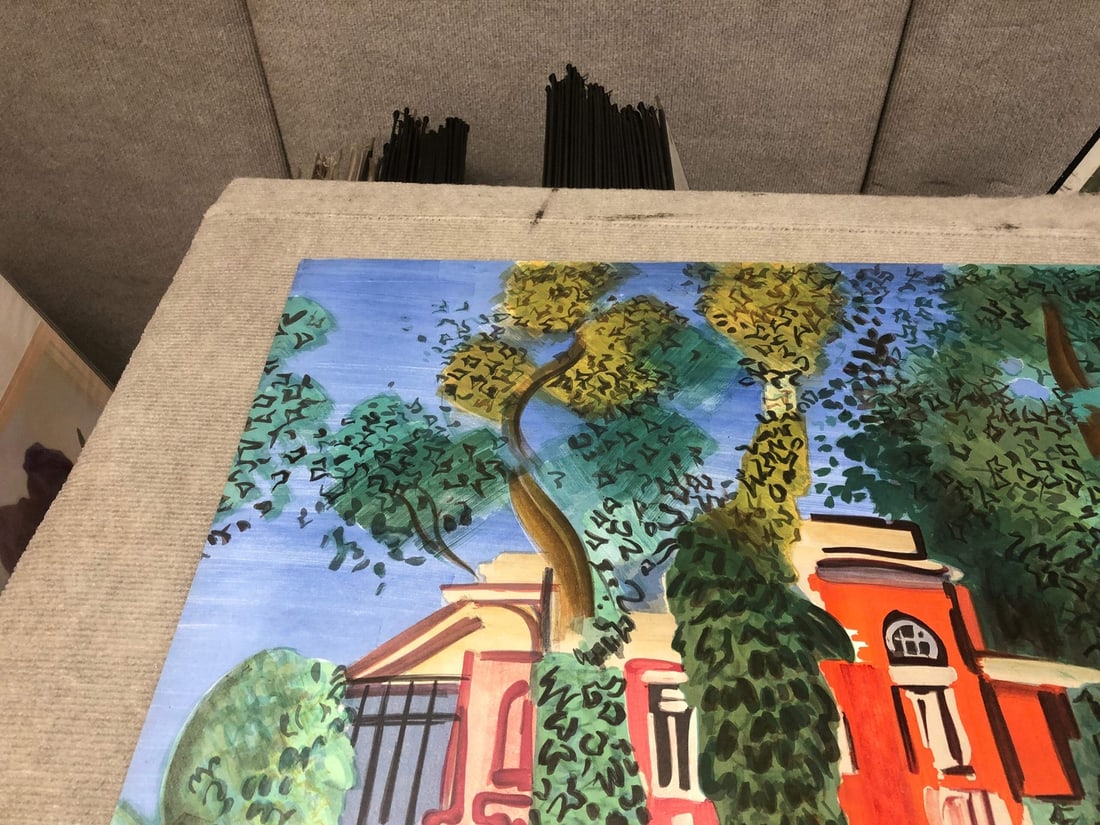 Multicolo RAOUL DUFY Paddock-Deauville 24.5" x 39" Lithograph 1960 Impressionism - 7