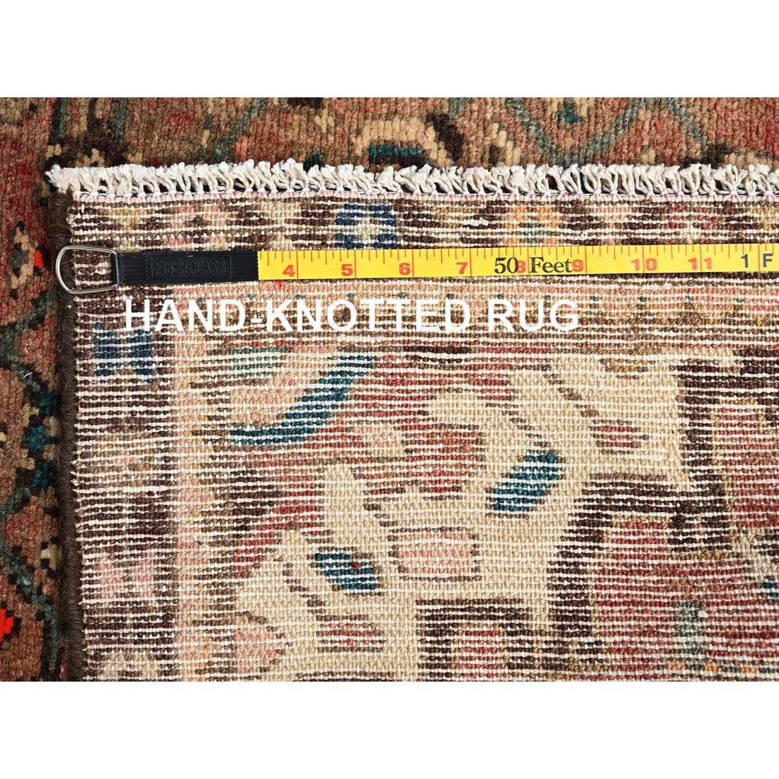 Rug 3'x9'3" Brown Zero Pile Vintage Zoroastrian Wool Hand Knotted Runner - 7