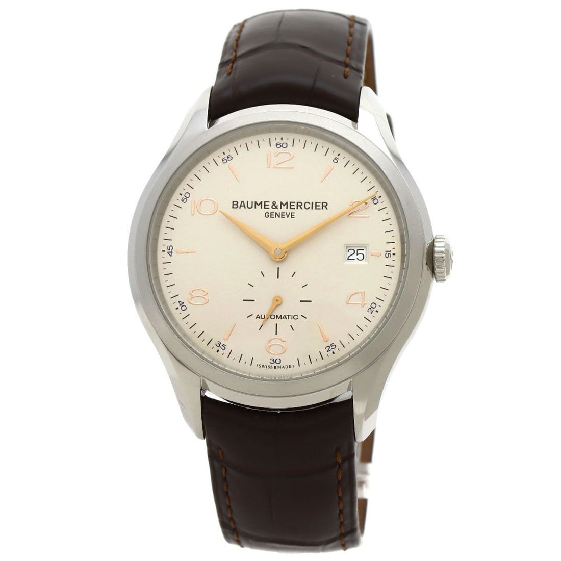 Leather Baume & Mercier Clifton Watches MOA10054 Stainless Steel/