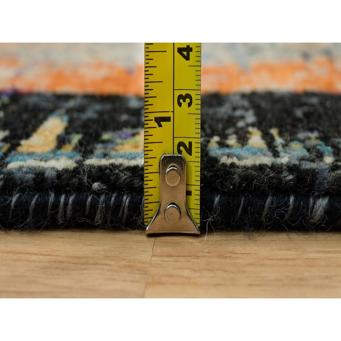 Rug 3'2"x5'1" Coral Rose Red Hand Knotted Ancient Ottoman Erased Design - 7