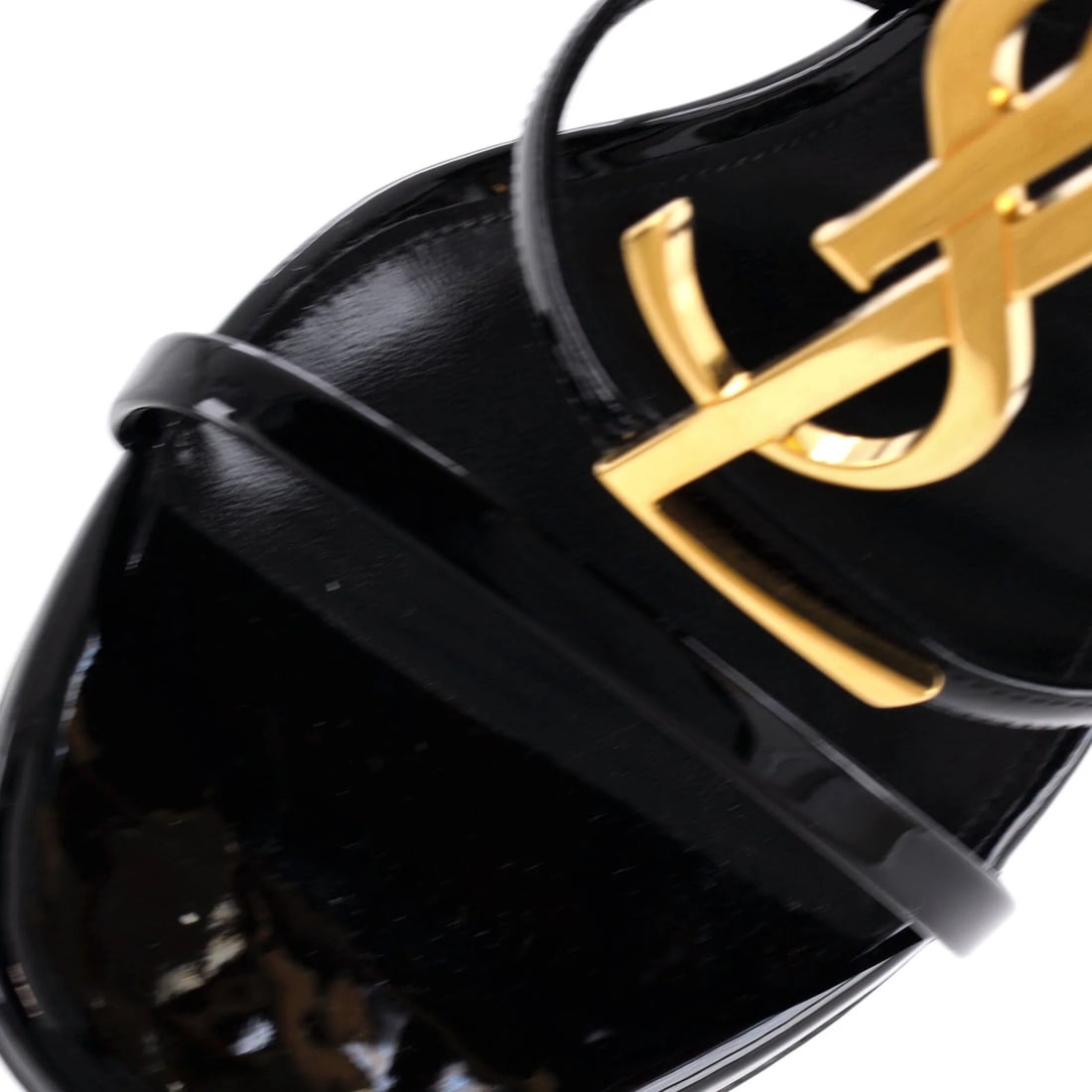 100 Saint Laurent Women's Cassandra Heeled Sandals Patent - 5