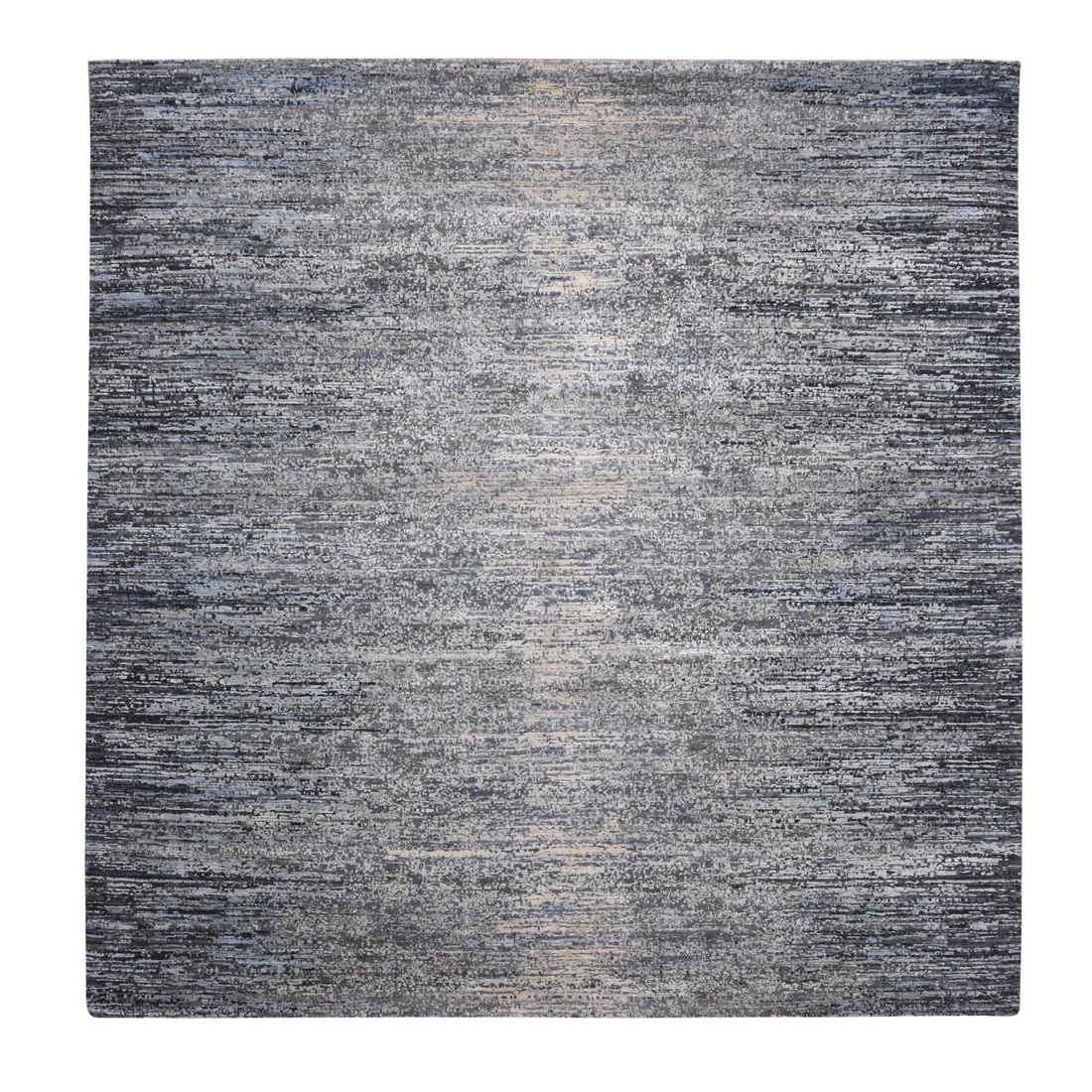 Rug 8'2"x8'2" Blue Oceanic Wool and Pure Silk Hand Knotted Square: Rug 8'2"x8'2" Blue Oceanic Wool and Pure Silk Hand Knotted Square This listing features Rug 8'2"x8'2" Blue Oceanic Wool and Pure Silk Hand Knotted Square. Item specifics are provided below. Item Speci
