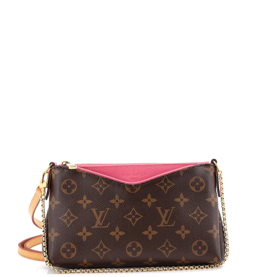 Leather Louis Vuitton Pallas Clutch Monogram Canvas with: Leather Louis Vuitton Pallas Clutch Monogram Canvas with This listing features Leather Louis Vuitton Pallas Clutch Monogram Canvas with. Item specifics are provided below. Item Specifics: Brand: Louis