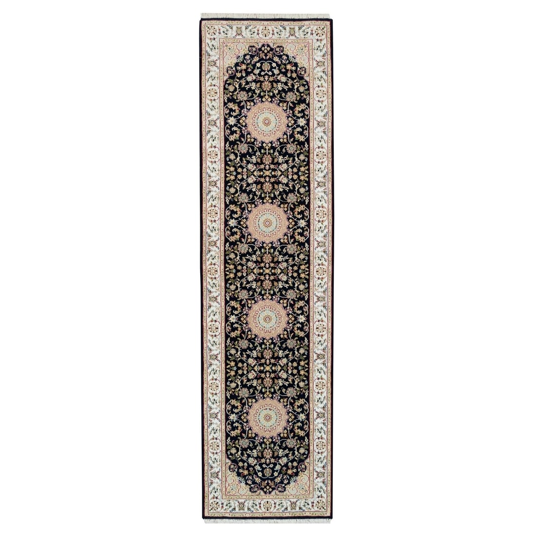 Rug 2'7"x10' Blue Nain Design 250 KPSI Soft Wool Hand Knotted Runner: Rug 2'7"x10' Blue Nain Design 250 KPSI Soft Wool Hand Knotted Runner This listing features Rug 2'7"x10' Blue Nain Design 250 KPSI Soft Wool Hand Knotted Runner. Item specifics are provided below. Item