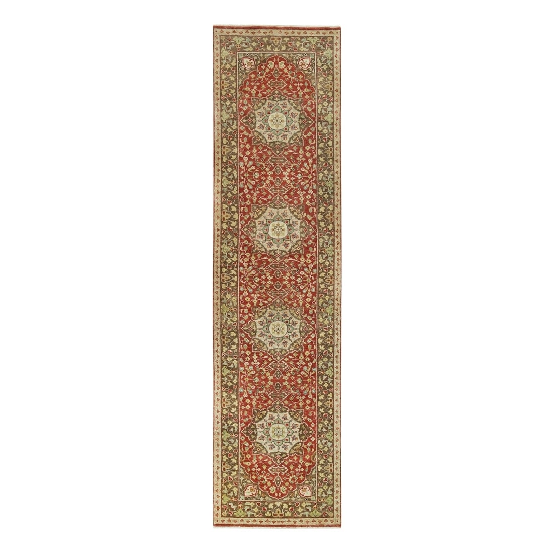 Rug 2'6"x10'1" Upsdell Red Haji Jalili Design Hand Knotted Wool Runner (1 of 8)