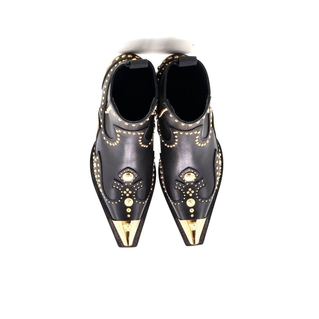 Leather Versace Women's Cowboy Ankle Boots Studded - 2