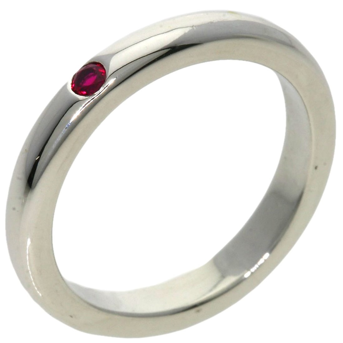 Silver TIFFANY&Co. Stacking band Ruby Ring - 2