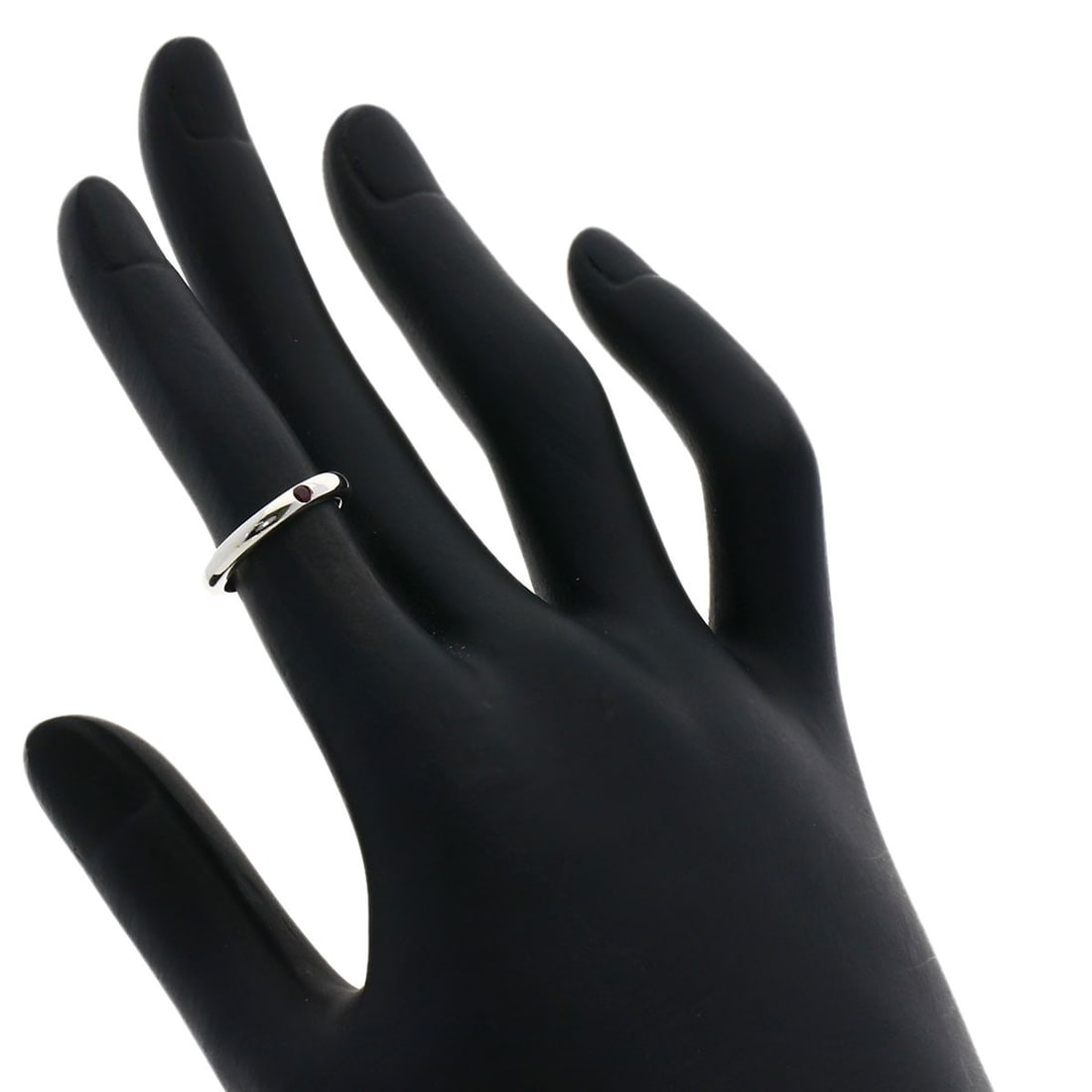 Silver TIFFANY&Co. Stacking band Ruby Ring - 5