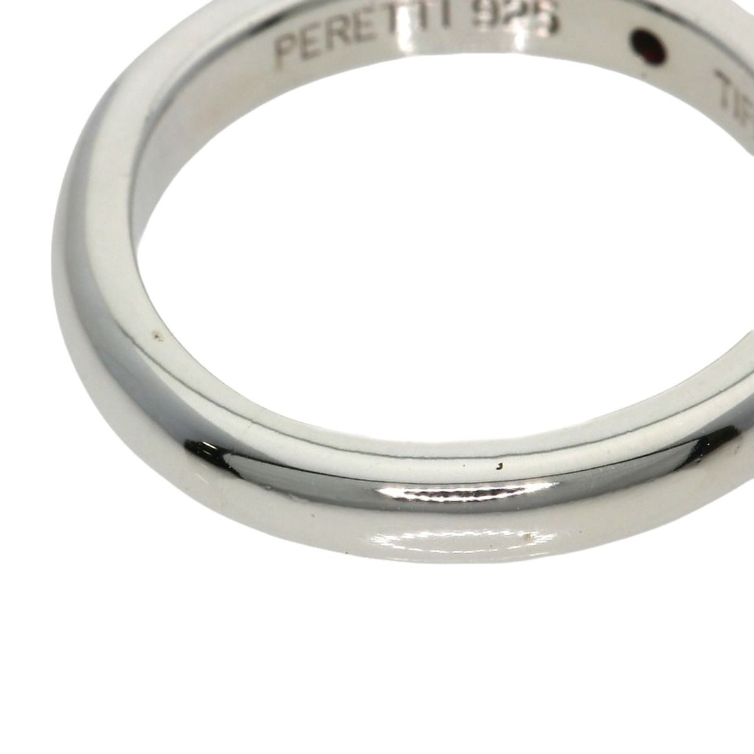 Silver TIFFANY&Co. Stacking band Ruby Ring - 6