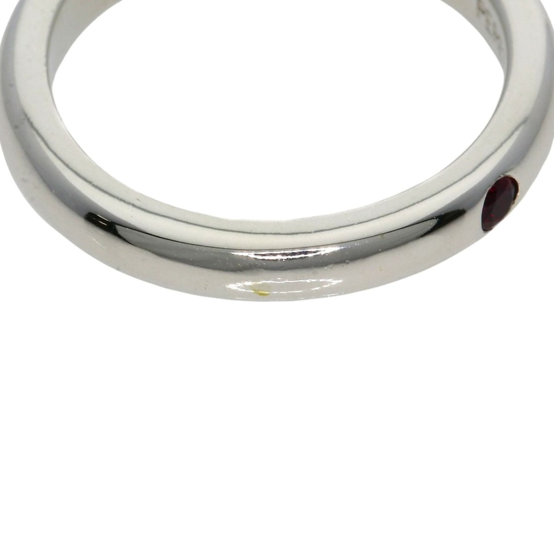 Silver TIFFANY&Co. Stacking band Ruby Ring - 7