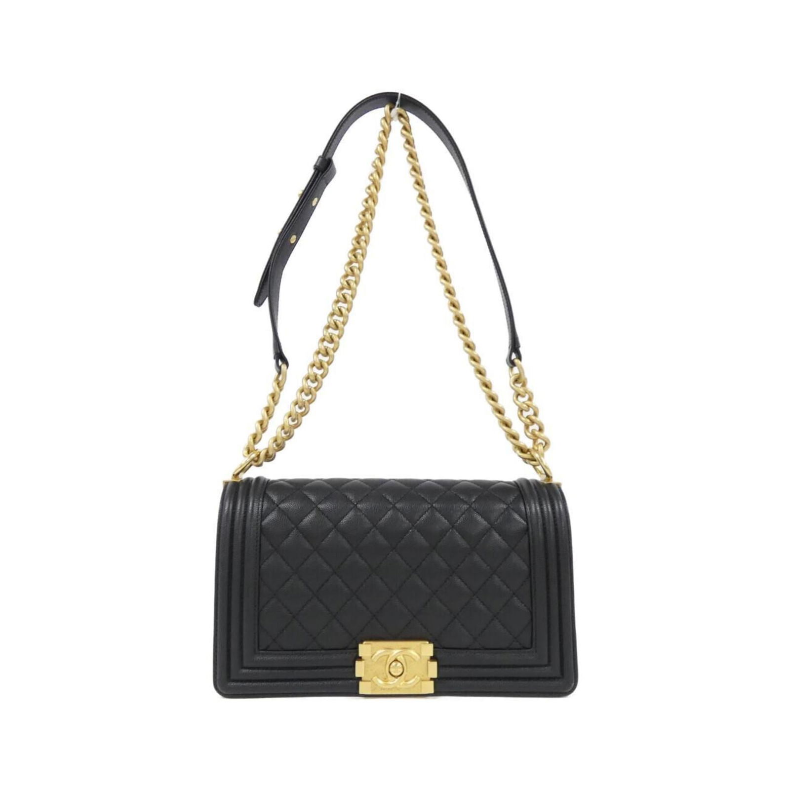 Calfskin Chanel Shoulder Bag Grained (1 of 8)