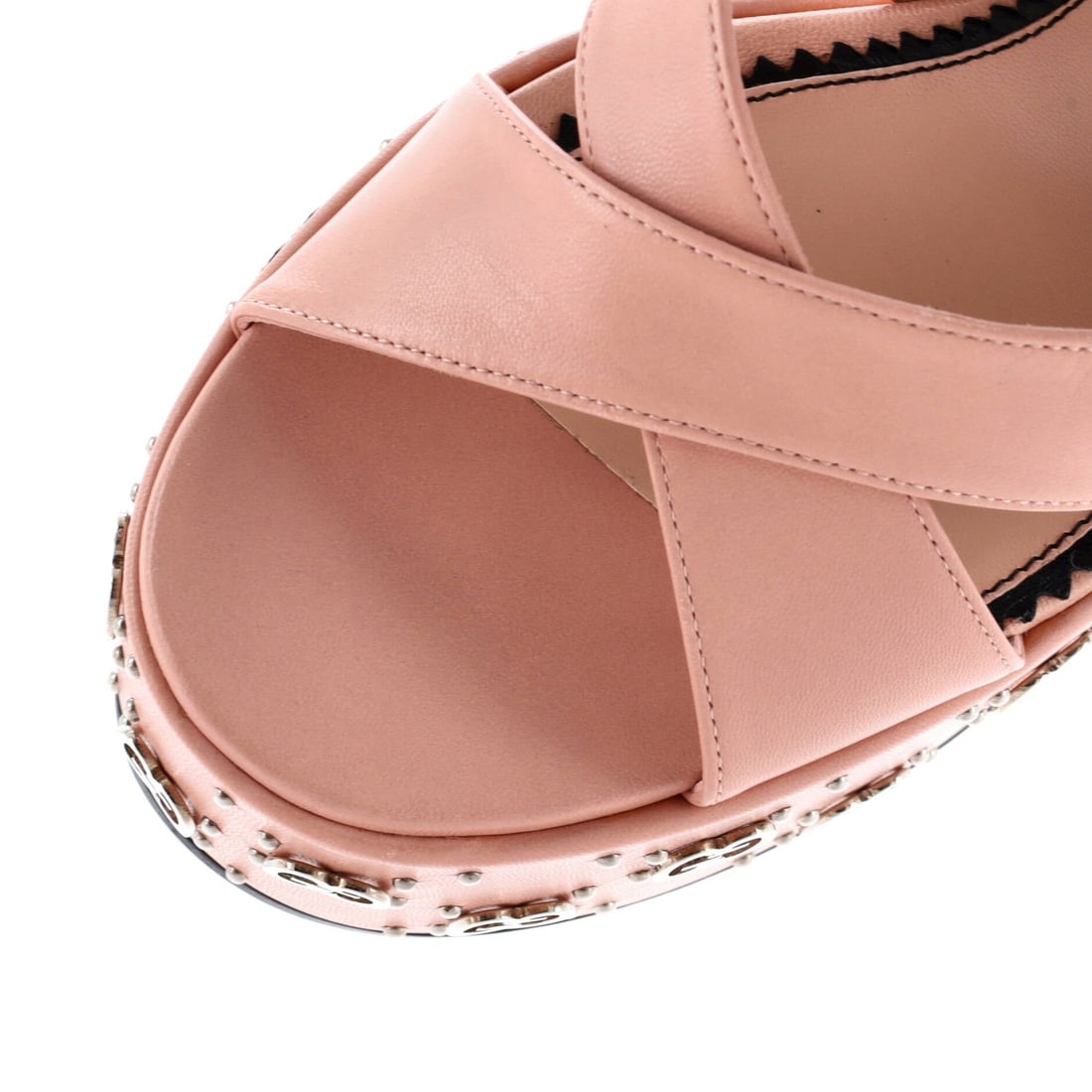 Leather Gucci Women's Janaya GG Studded Platform Sandals - 5