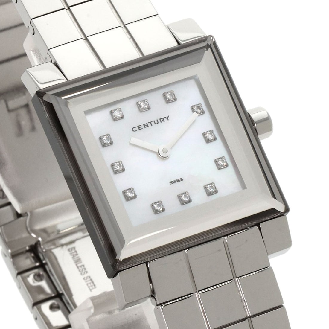 Steel CENTURY Time Gem 10P Diamond Watches Stainless Steel/ Stainless - 4