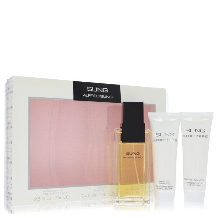Set Alfred Sung Perfume By Alfred Sung Gift: Set Alfred Sung Perfume By Alfred Sung Gift This listing features Set Alfred Sung Perfume By Alfred Sung Gift. Item specifics are provided below. Item Specifics: Brand: Alfred Sung Size: 3.4 oz Eau
