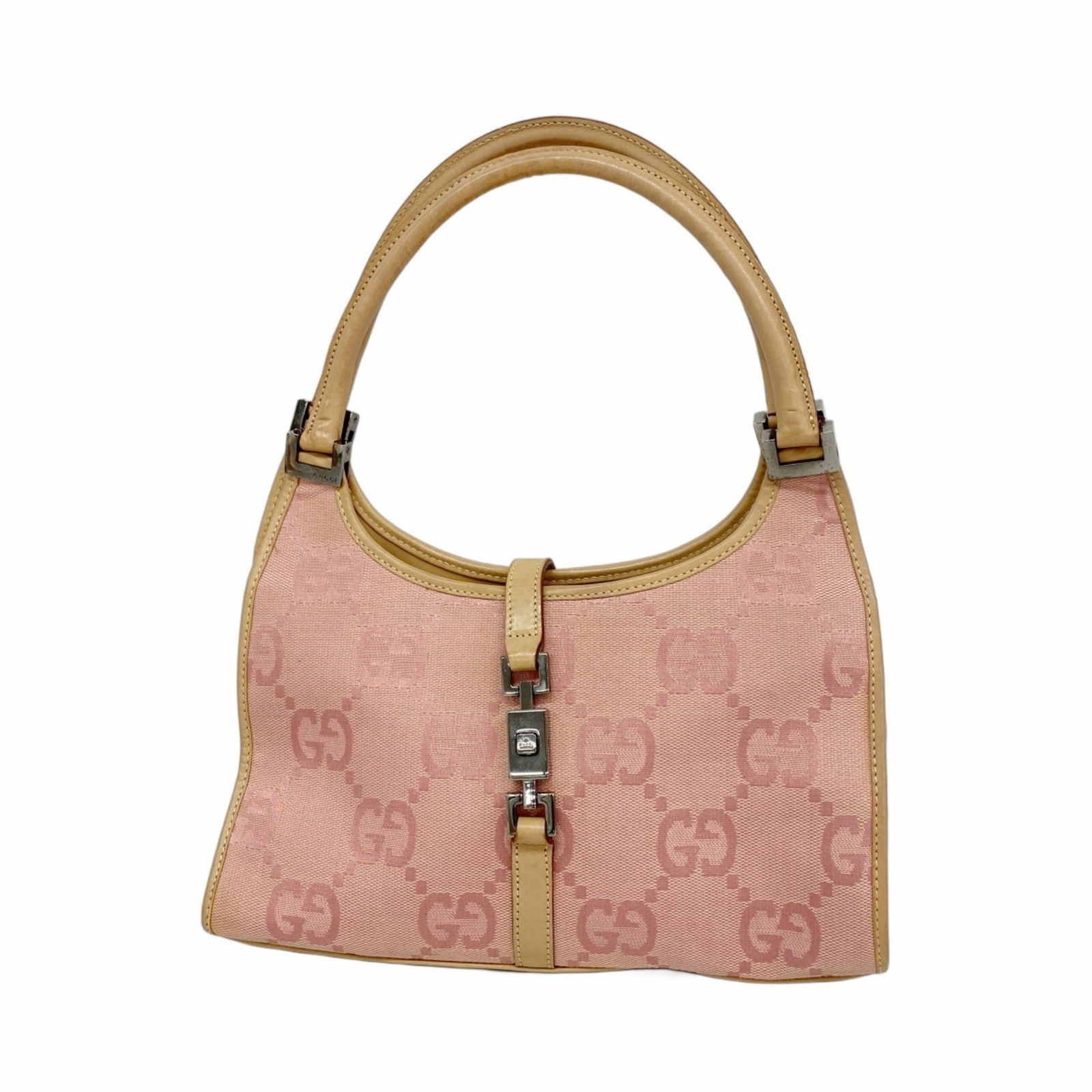 Canvas Gucci Handbag: Canvas Gucci Handbag This listing features Canvas Gucci Handbag. Item specifics are provided below. Item Specifics: Brand: Gucci Type: Handbag Material: Canvas Color: Light Brown, Pink Hardware Color:
