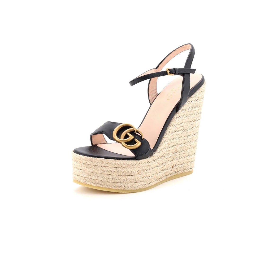 Leather Gucci Women's GG Marmont Wedge Espadrille Sandals (1 of 5)