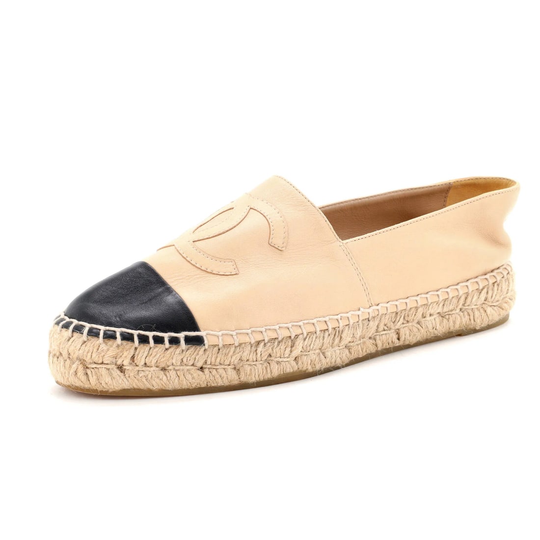 Leather Chanel Women's CC Cap Toe Espadrilles (1 of 6)