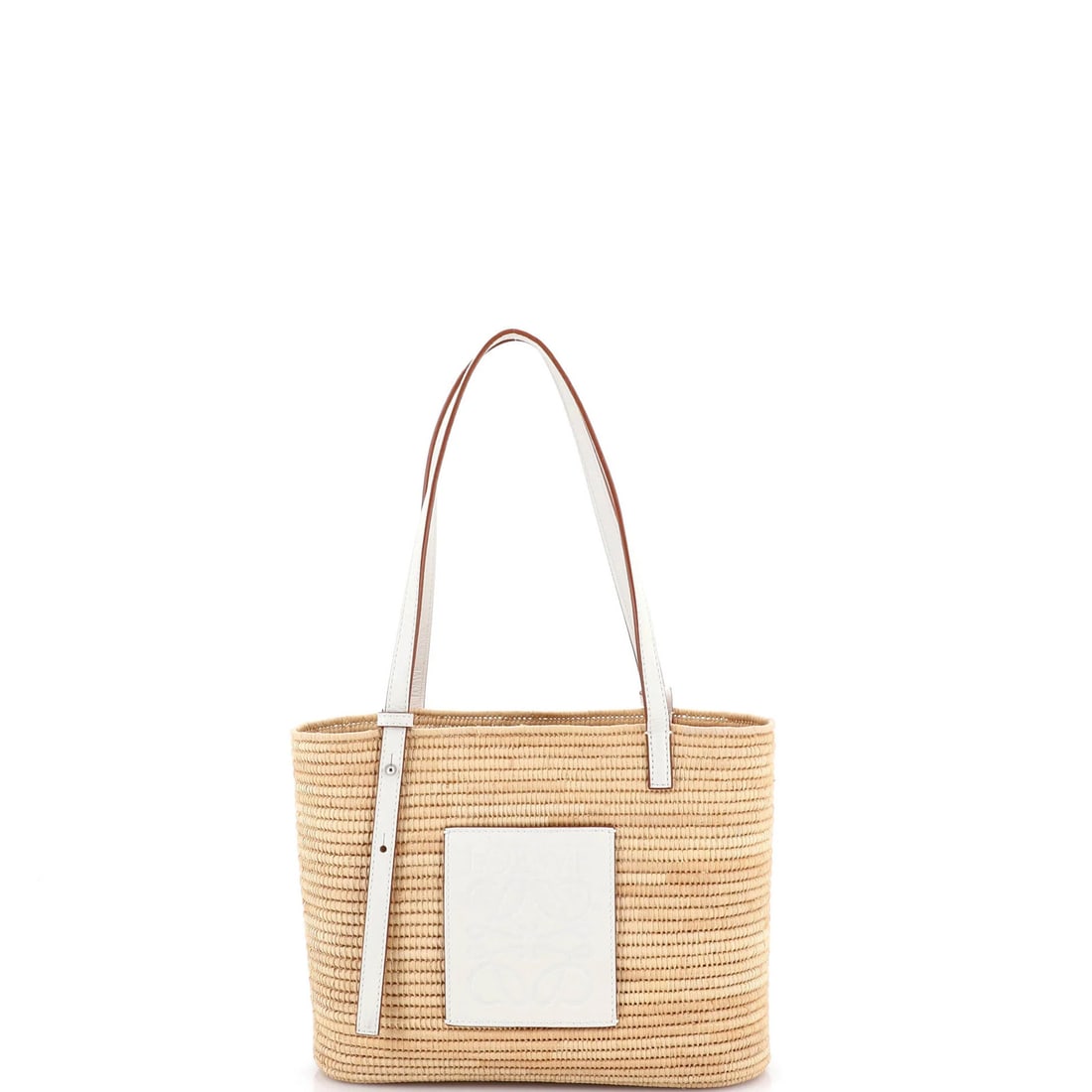 Small Loewe Square Basket Tote Woven Raffia (1 of 5)
