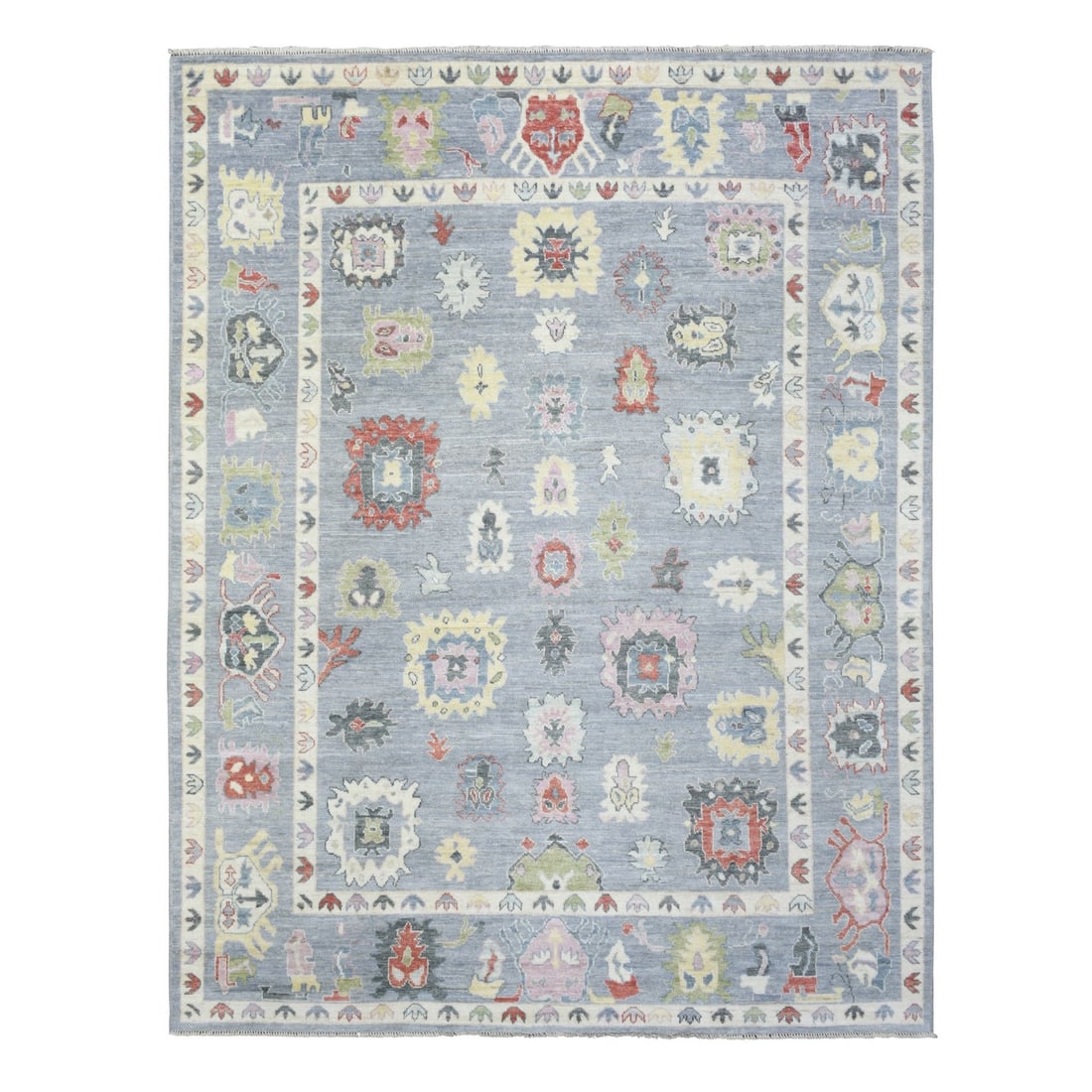 Rug - 8'x10'7" Gray - Afghan Angora Oushak - Pure Wool Hand Knotted (1 of 12)
