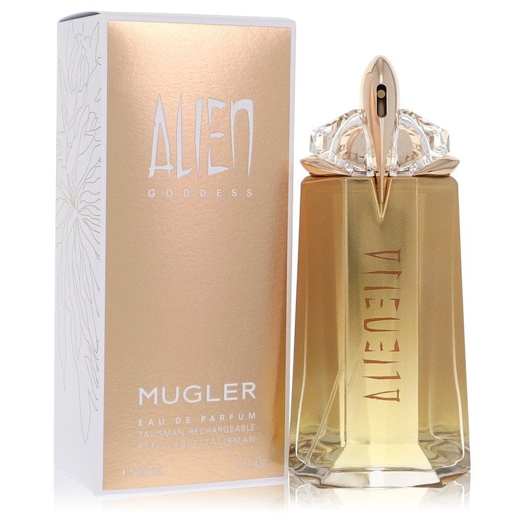Refillable Alien Goddess Perfume By Thierry Mugler Eau De Parfum Spray: Refillable Alien Goddess Perfume By Thierry Mugler Eau De Parfum Spray This listing features Refillable Alien Goddess Perfume By Thierry Mugler Eau De Parfum Spray. Item specifics are provided below.