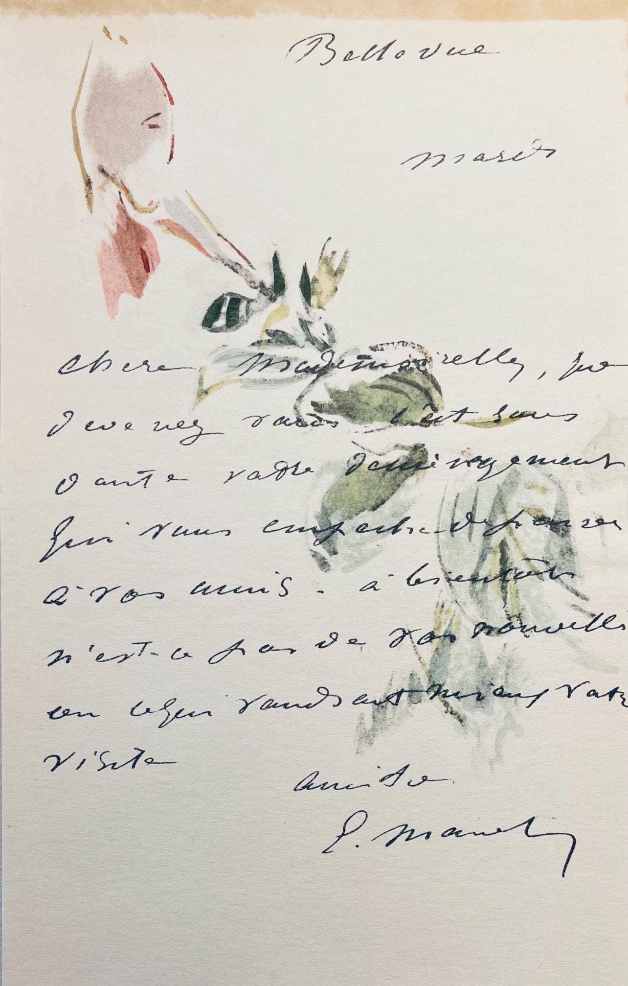 Lithograph - douard Manet - Composition - Letters with Aquarelles (1 of 6)