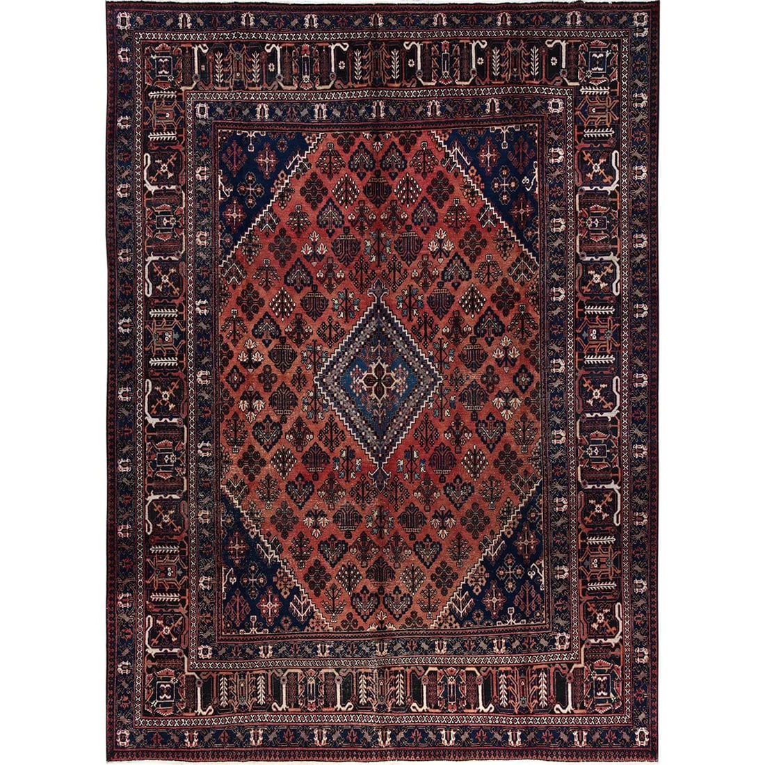 Rug 9'x12'5" Copper Red Vintage Zoroastrian Hand Knotted Pure Wool Clean (1 of 12)