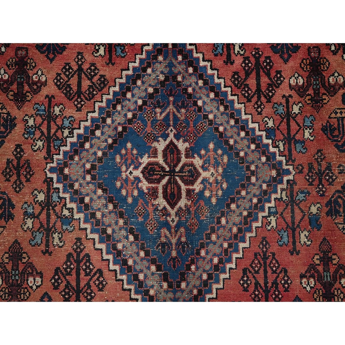 Rug 9'x12'5" Copper Red Vintage Zoroastrian Hand Knotted Pure Wool Clean - 9