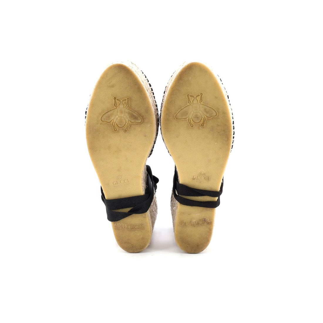 Cotton Gucci Womens Pearly GG Wedge Espadrilles Crochet - 4