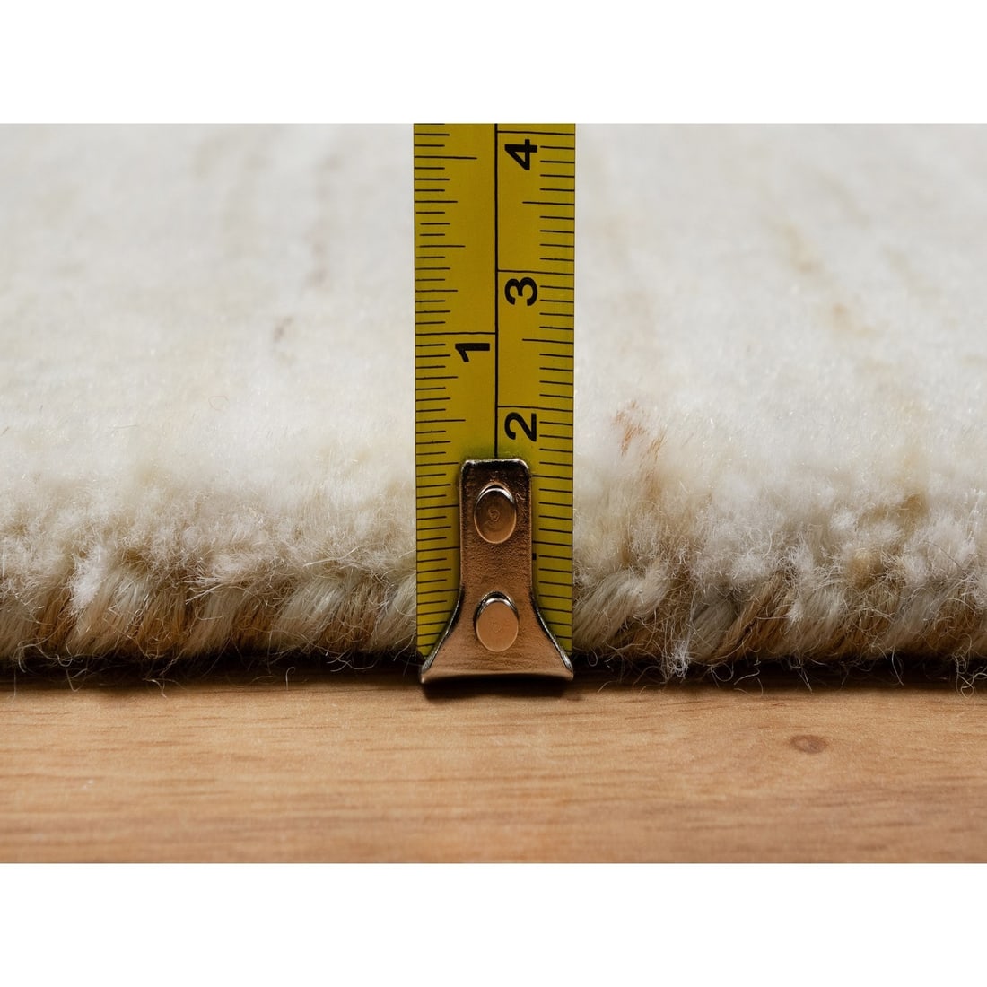 Rug 2'6"x11'10" White Modern Lori Buft Gabbeh Wool Hand Knotted Runner - 7