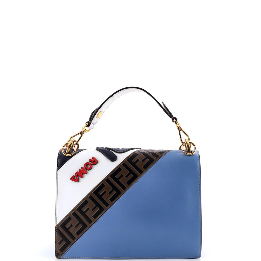 Medium Fendi Mania Logo Kan I Bag Inlaid Leather - 3