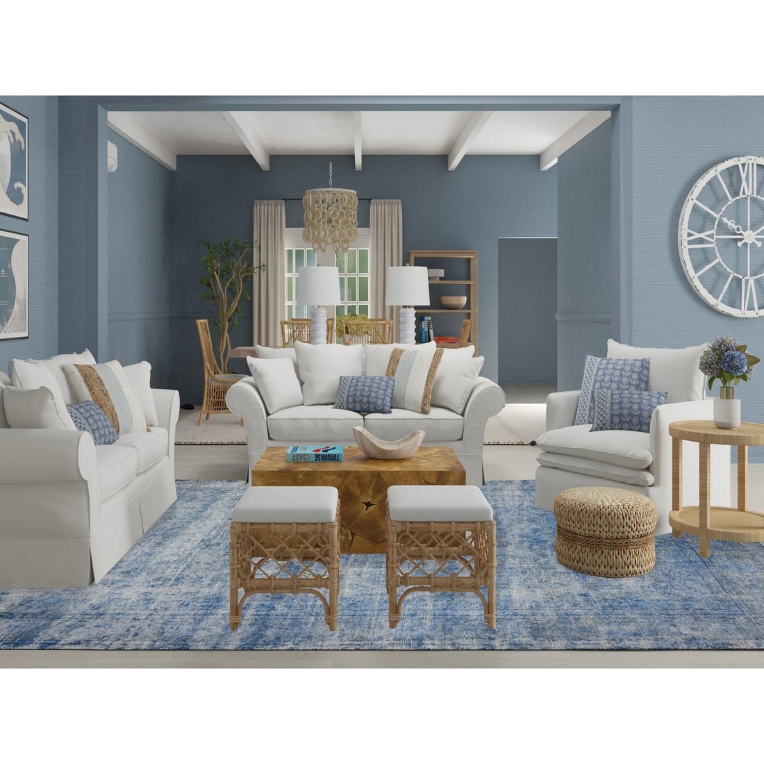 Rug 9'8"x12'10" Lowes Blue Cleaned Vintage Zoroastrian Karman Oriental - 2