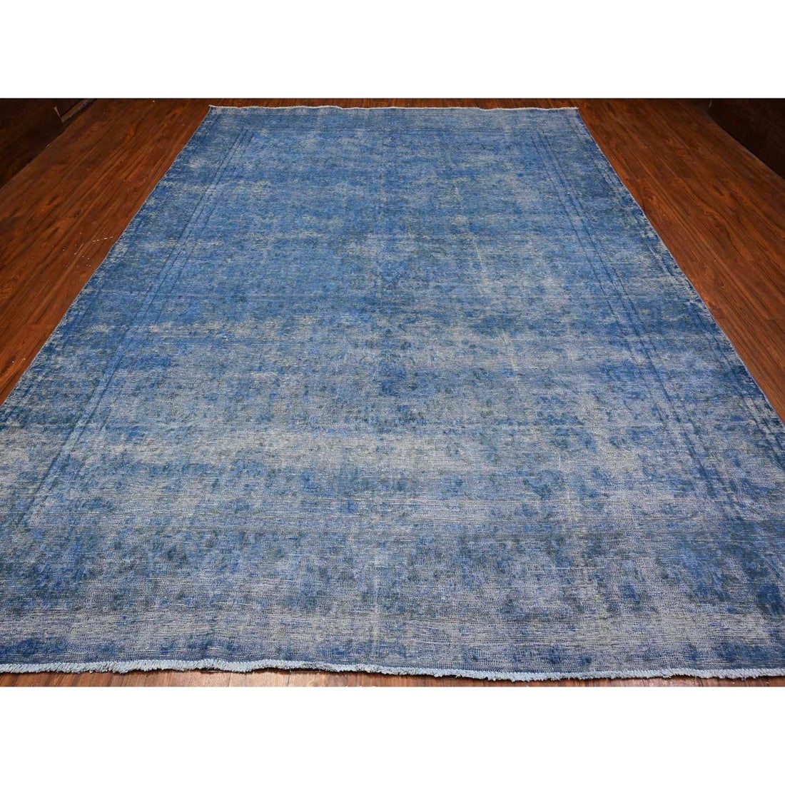 Rug 9'8"x12'10" Lowes Blue Cleaned Vintage Zoroastrian Karman Oriental - 3
