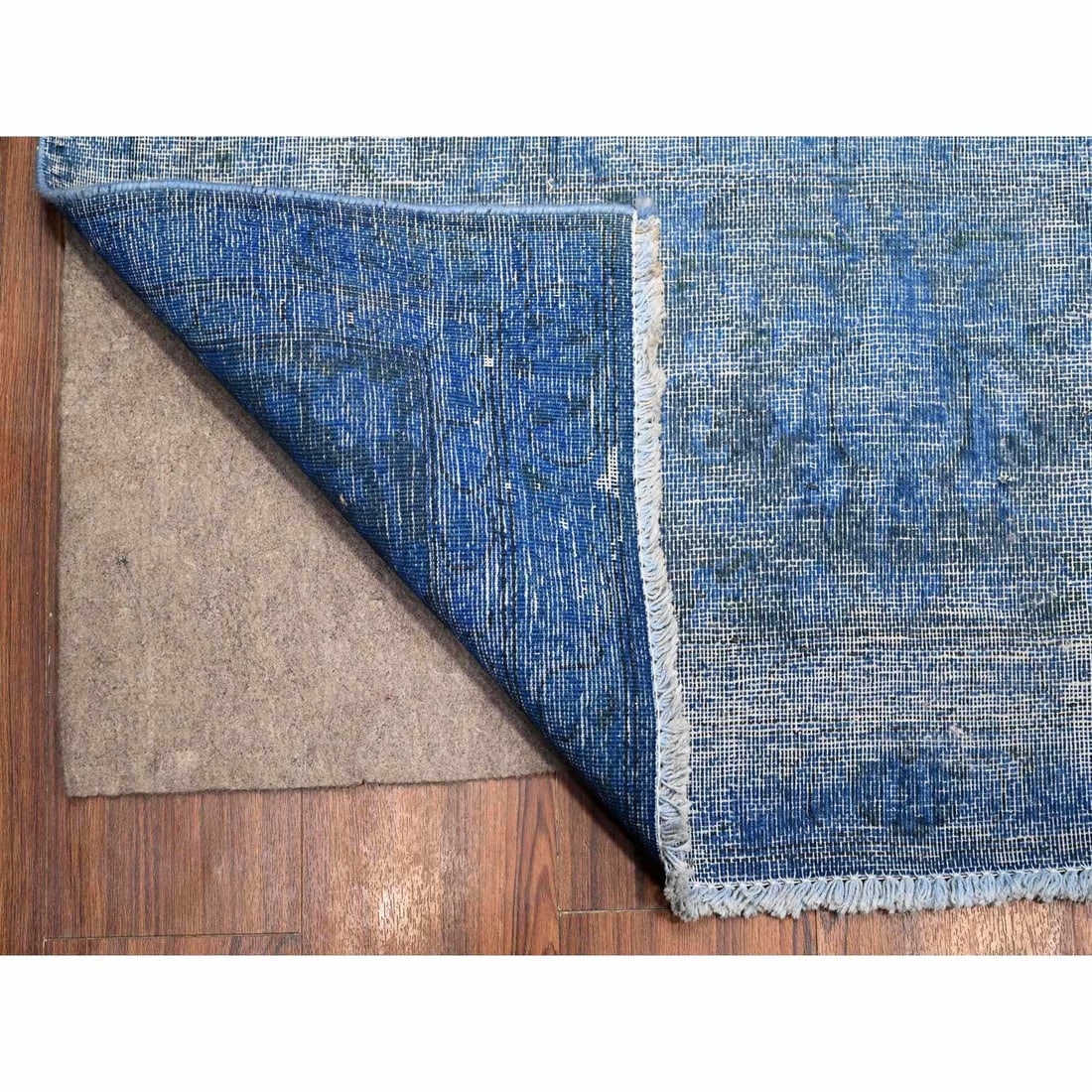 Rug 9'8"x12'10" Lowes Blue Cleaned Vintage Zoroastrian Karman Oriental - 5