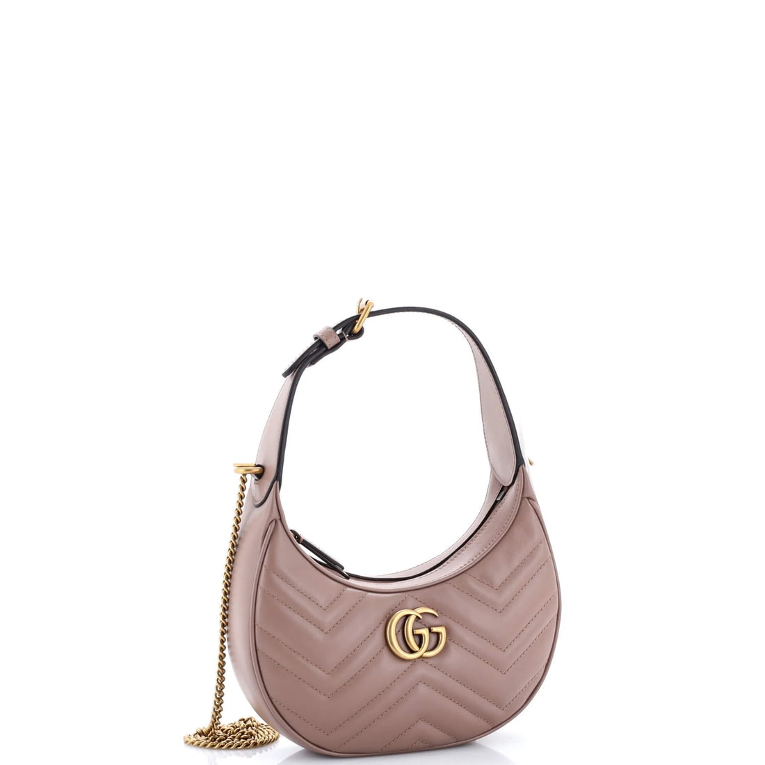 Mini Gucci GG Marmont Half Moon Hobo Matelasse Leather - 2