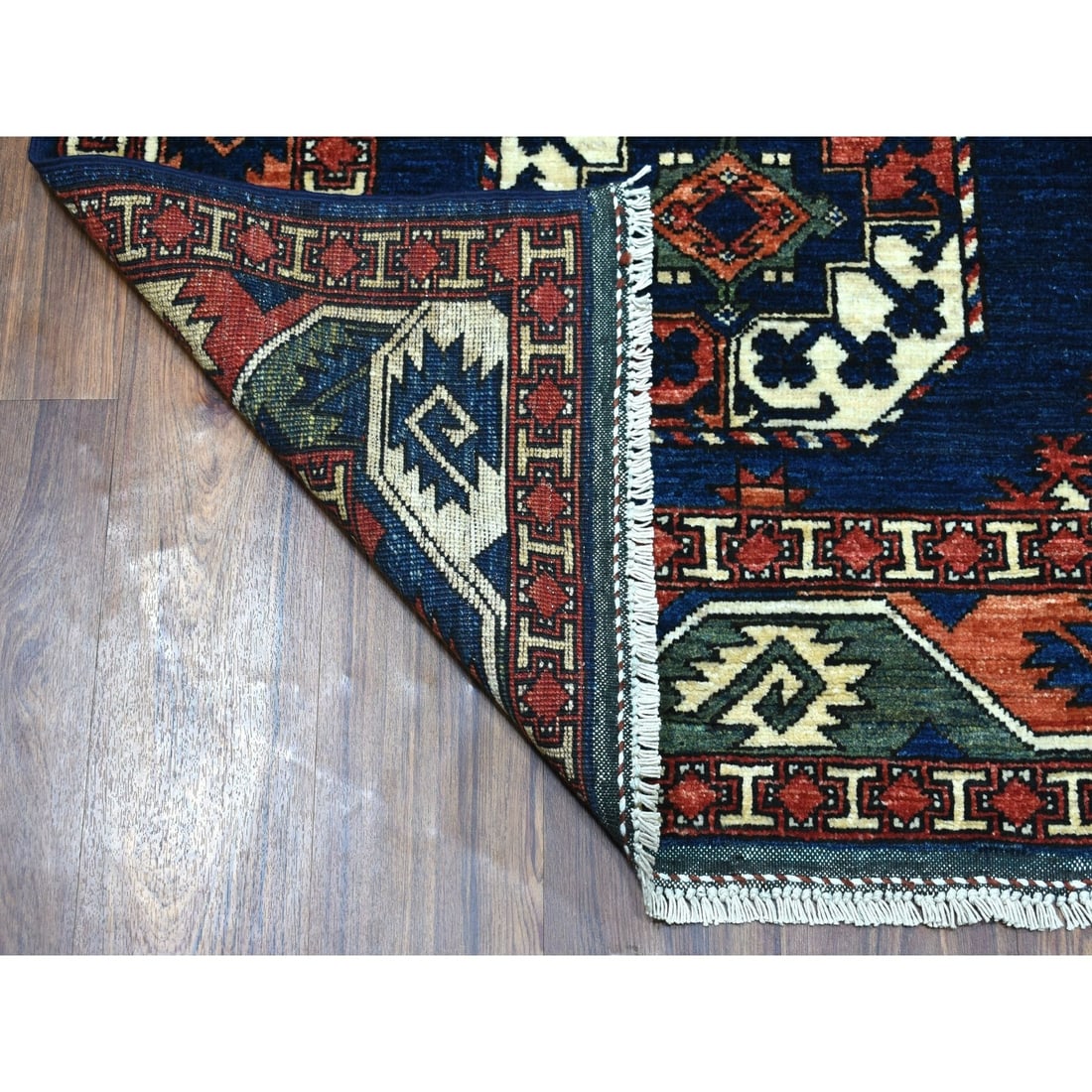 Rug 5'1"x6'8" Afghan Ersari Elephant Feet Design Pure Wool Hand Knotted - 2